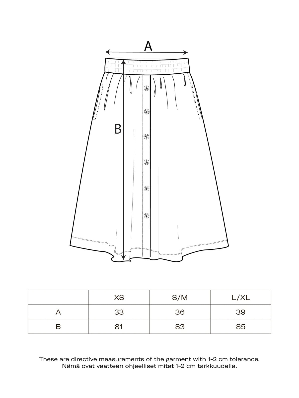Stardust button skirt, adults