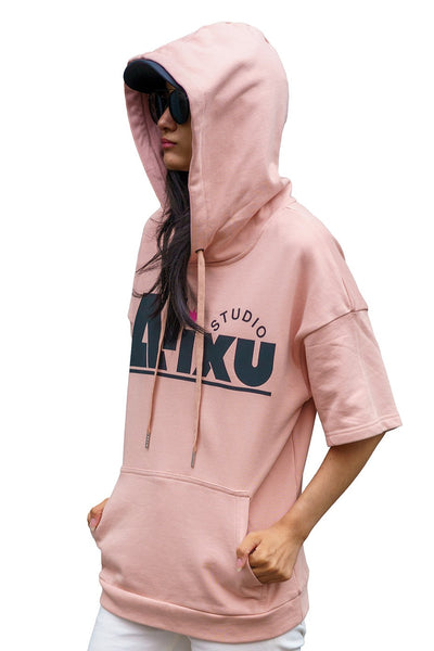 Logo short sleeve hoodie