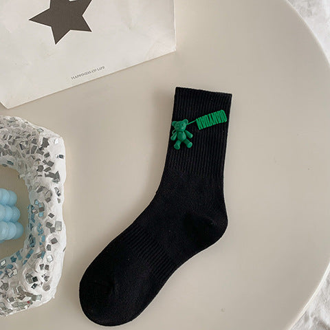 Socks with Bear Pin