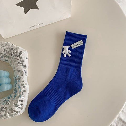 Socks with Bear Pin