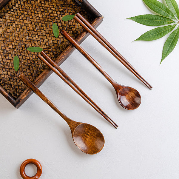 Phoebe Wooden Chopsticks Spoon Set