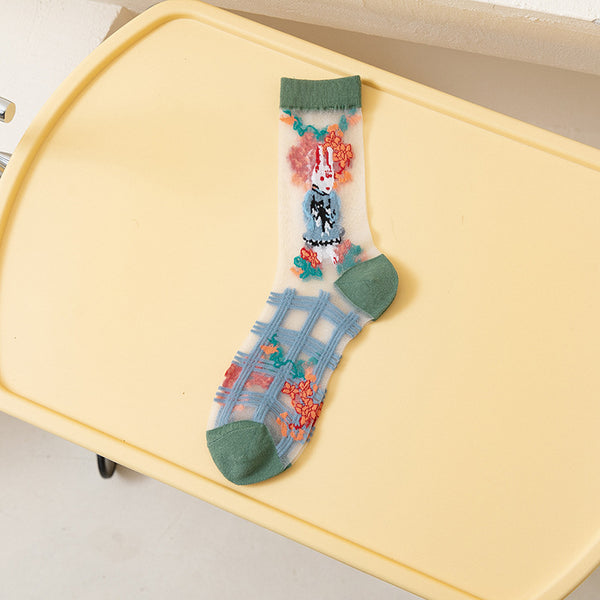 Embroidered summer socks