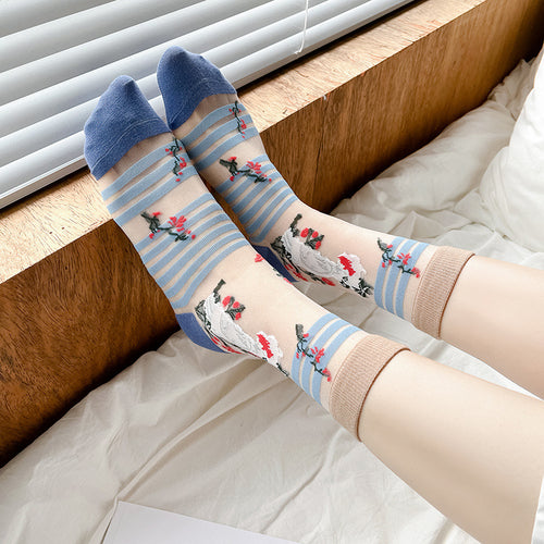 Embroidered summer socks