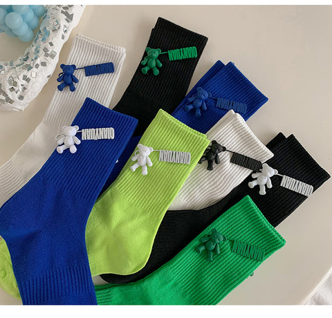 Socks with Bear Pin